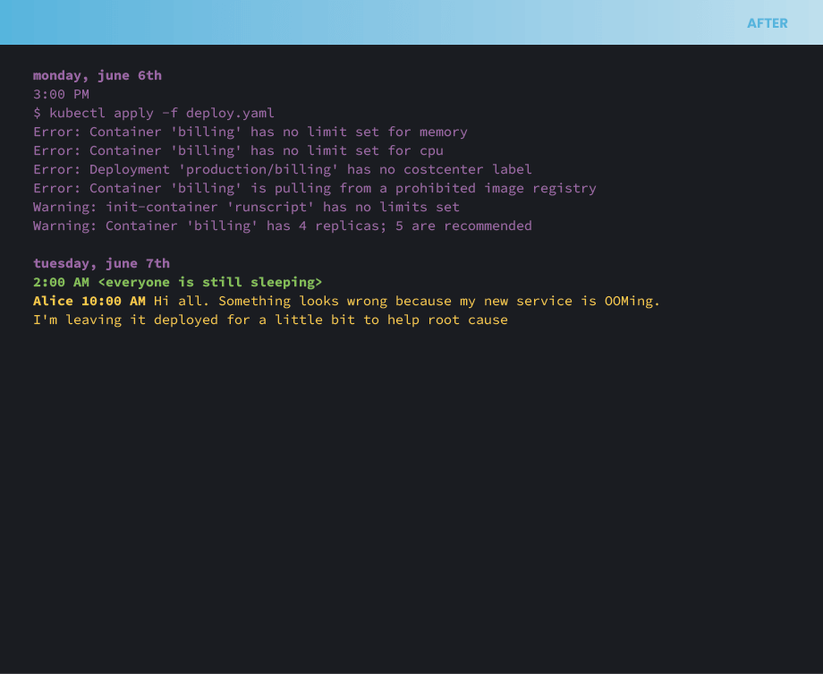 Simplified platform team interactions